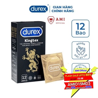 Bao cao su Durex Kingtex 12 bao [ Ôm sát cảm giác thật như không dùng bao]