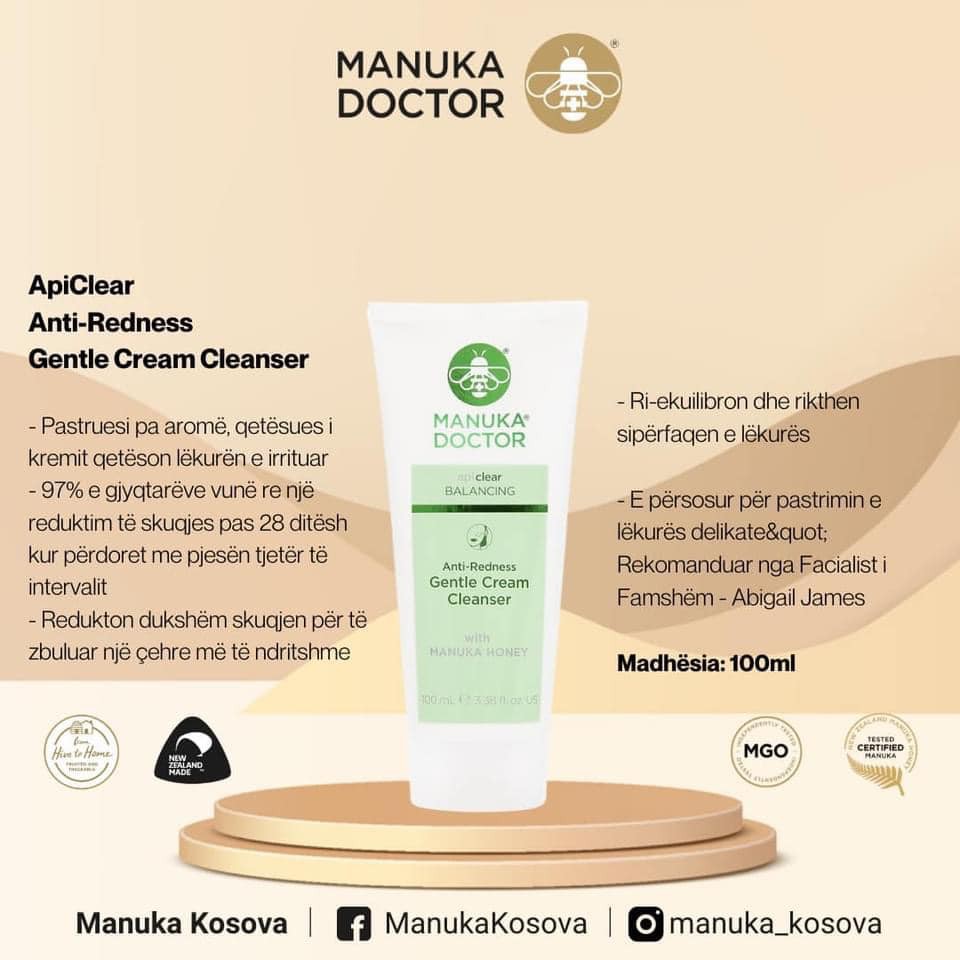 Sữa rửa mặt Manuka Doctor ApiClear Gentle Cream Cleanser 100mL