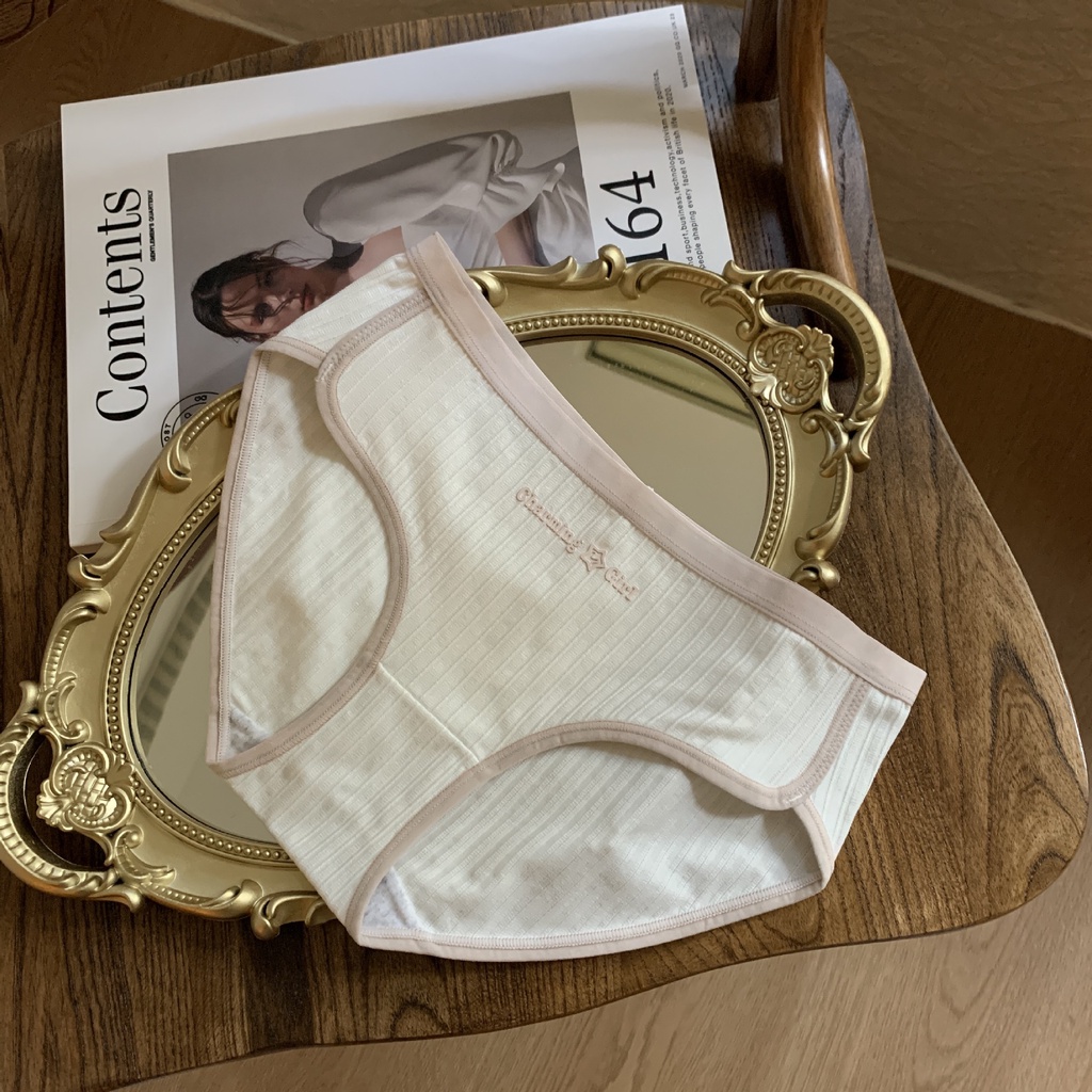 Quần lót lọt khe Leosoxs phối ren và ngọc trai phong cách quyến rũ ngọt ngào cho nữ