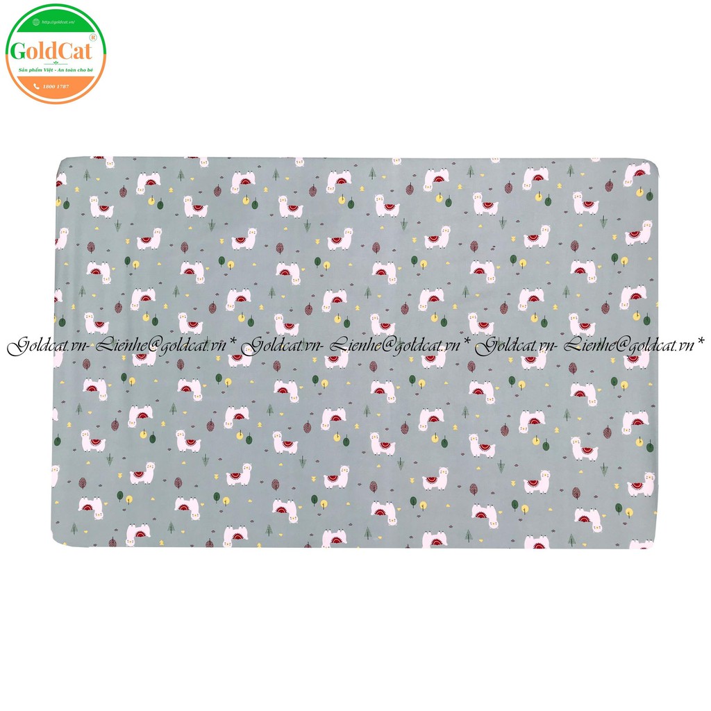 Drap/Ga chun bọc đệm cho bé Goldcat cotton lụa mềm mịn, ôm đệm kích thước 62x100cm cho cũi 70x110cm