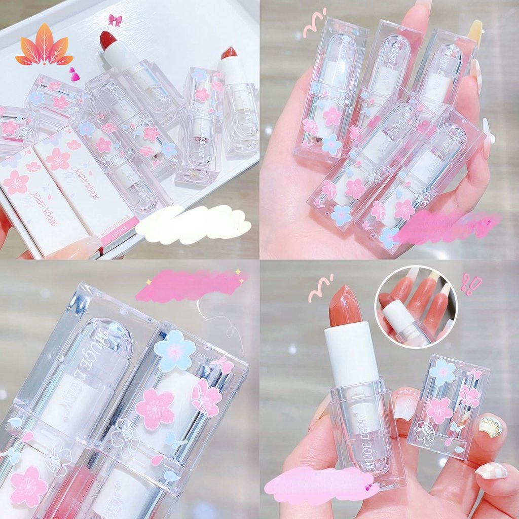 Son Lì Màu Hoa Anh Đào Không Phai Màu MUGE LEN Blossoming JP5