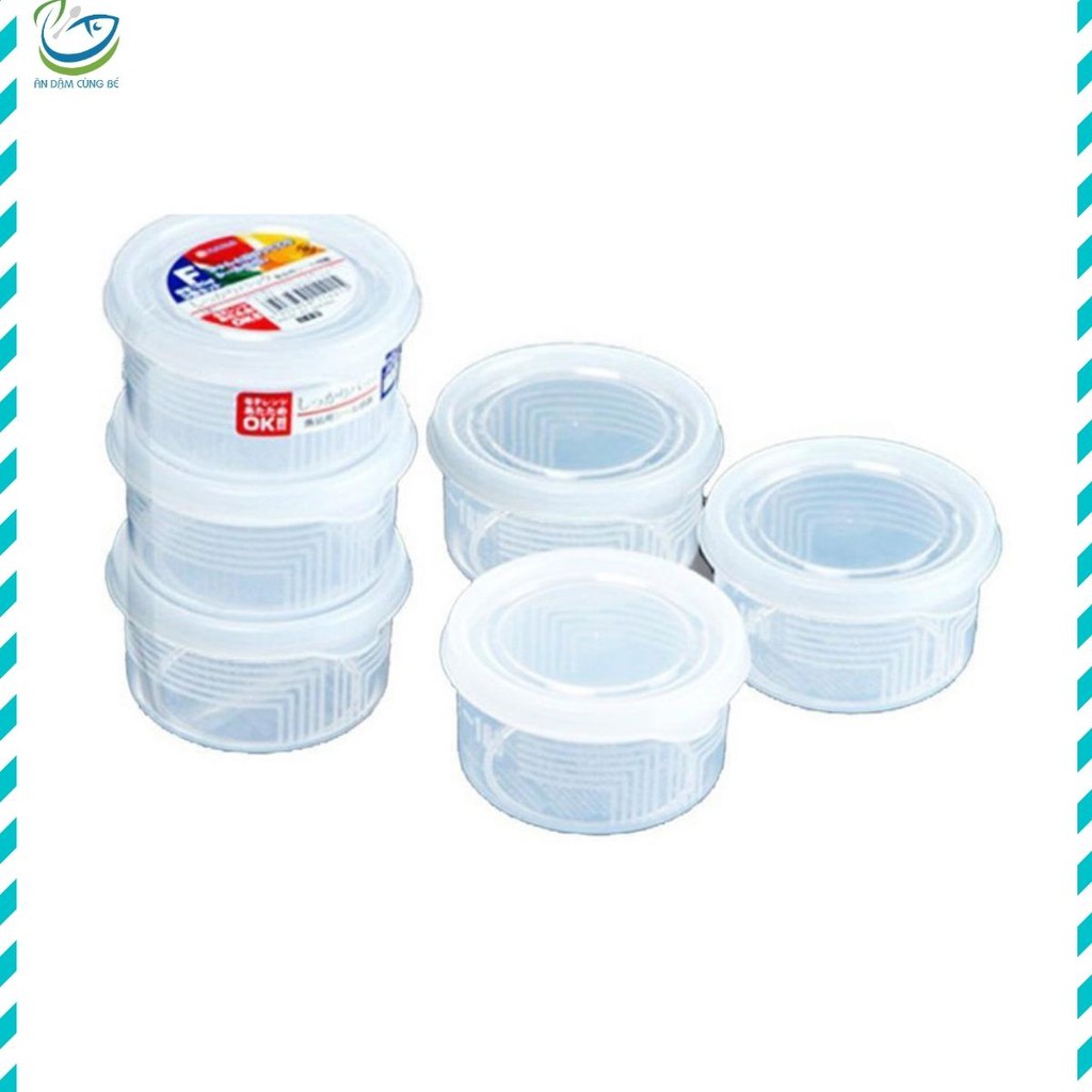 Hộp trữ đông đồ ăn dặm cho bé có nắp đậy vệ sinh an toàn tiện dụng NAKAYA Nhật set 3 cái 14215