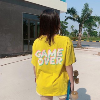 Áo thun tay lỡ GAME OVER form rộng D005