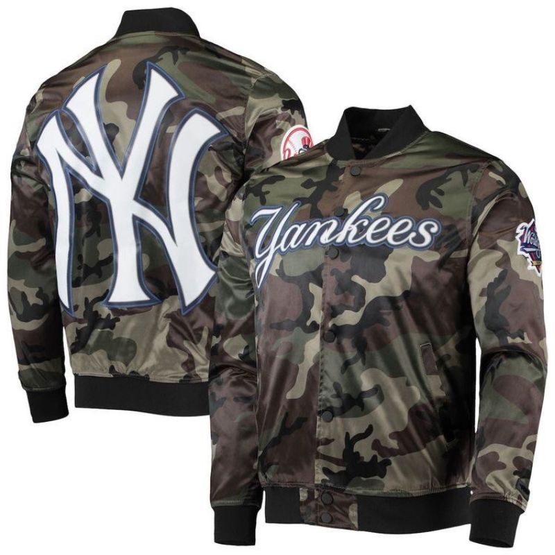 Áo Khoác Bóng Chày YANKEES Quân Đội Trượt // Áo Khoác CAMO