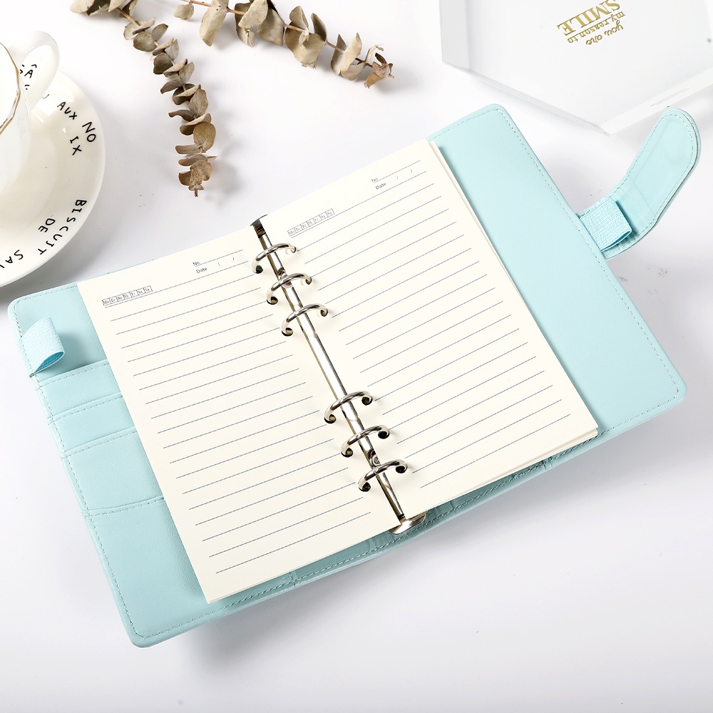 Set 40 Tờ Giấy 6 Lỗ Khổ A6 Họa Tiết Chiếc Lá Nhiều Màu Sắc Trang Trí Sổ Tay