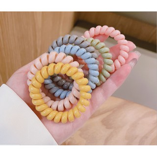 Dây buộc tóc lò xo, cột tóc màu Pastel dễ thương sang trọng