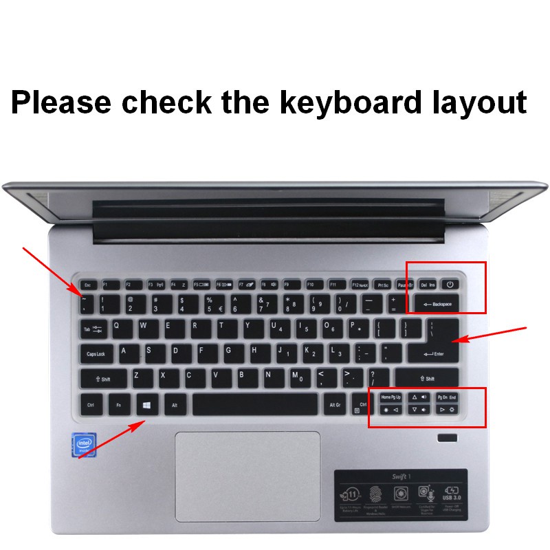Miếng Silicon Bảo Vệ Bàn Phím Máy Tính Acer Swift 1 Swift 3 SF314 SF113 SF114 TR50 SF314-52 - 51VX 14 inch 13.3 "
