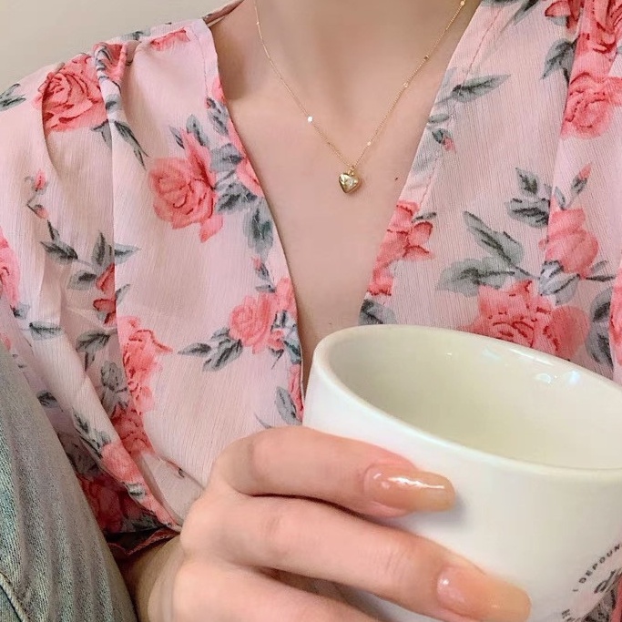 Vòng Cổ Mặt Trái Tim Đơn Giản Phong Cách Hàn Quốc