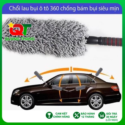 Chổi Lau Bụi Nội Thất Xe Hơi Sợi Dầu, Cán Co Rút Tiện Lợi - C002