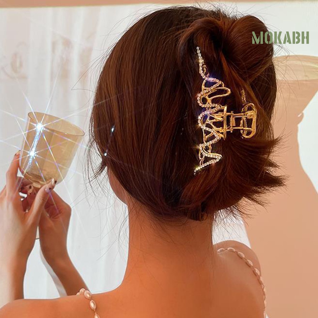 Kẹp Tóc Càng Cua Lớn Đính Đá Màu Sắc Tươi Sáng Thanh Lịch