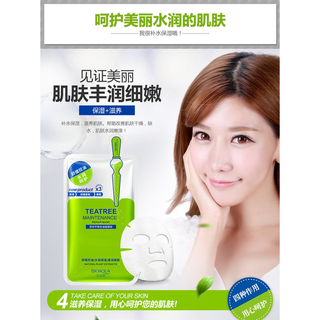 Mặt Nạ Trà Xanh Bioaqua Teatree Mask