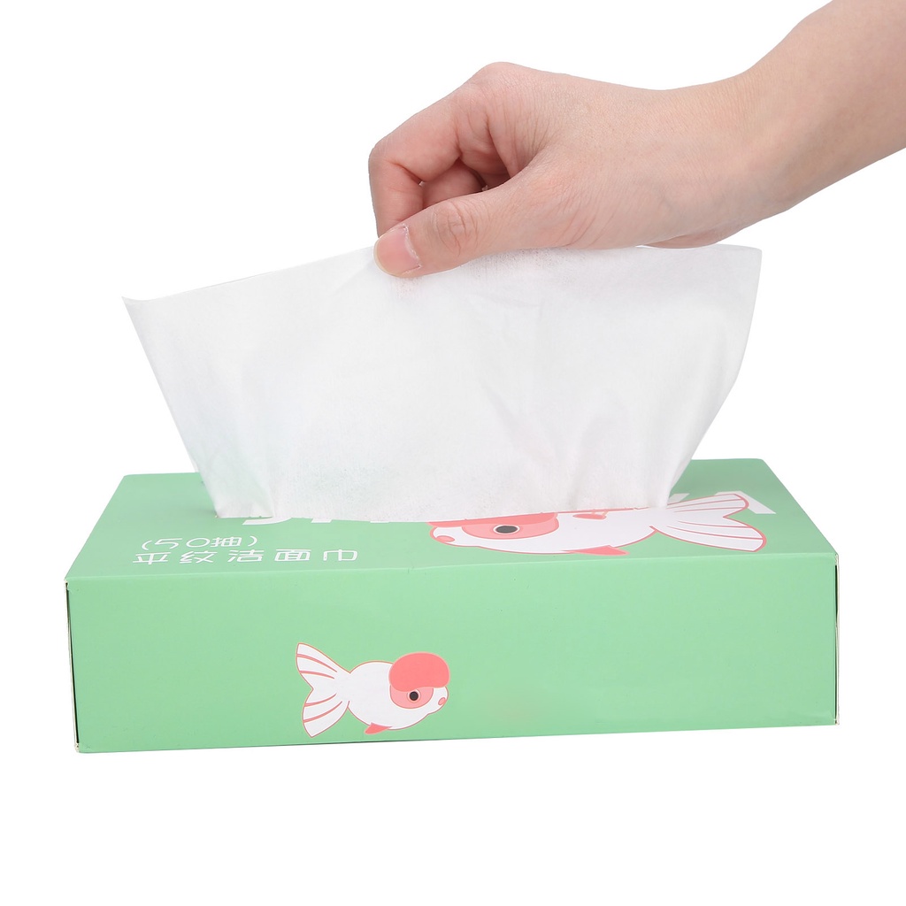 50 CHIẾC khăn tẩy trang khăn tẩy trang Khăn giấy cotton Sử dụng ướt khô Tẩy trang 20 x 20.5cm Autumn063