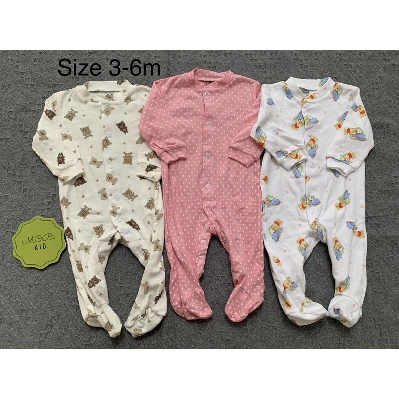 XẢ KHO SLEEPSUIT XUẤT DƯ - HÀNG IN LỖI SIZE ( BÉ TỪ 0-6m)