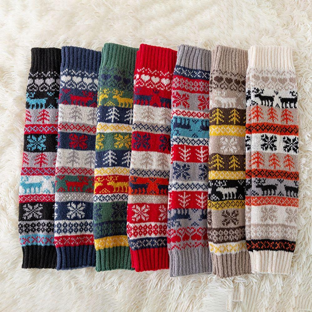 Vỏ Bọc Giày Dệt Kim Giữ Ấm Chân Họa Tiết Kẻ Sọc Phong Cách Lolita Giáng Sinh Cho Nữ