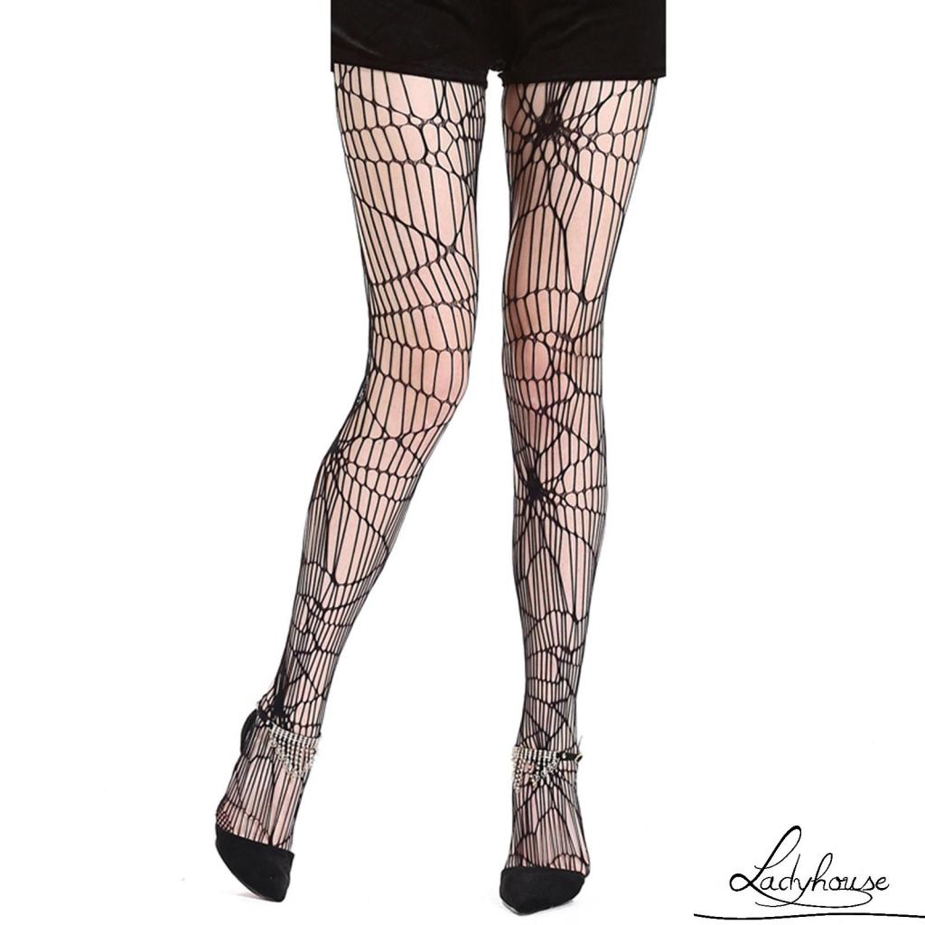 Ldd-quần Tất Nữ Cạp Cao In Hình Mạng Nhện Một Kích Cỡ
