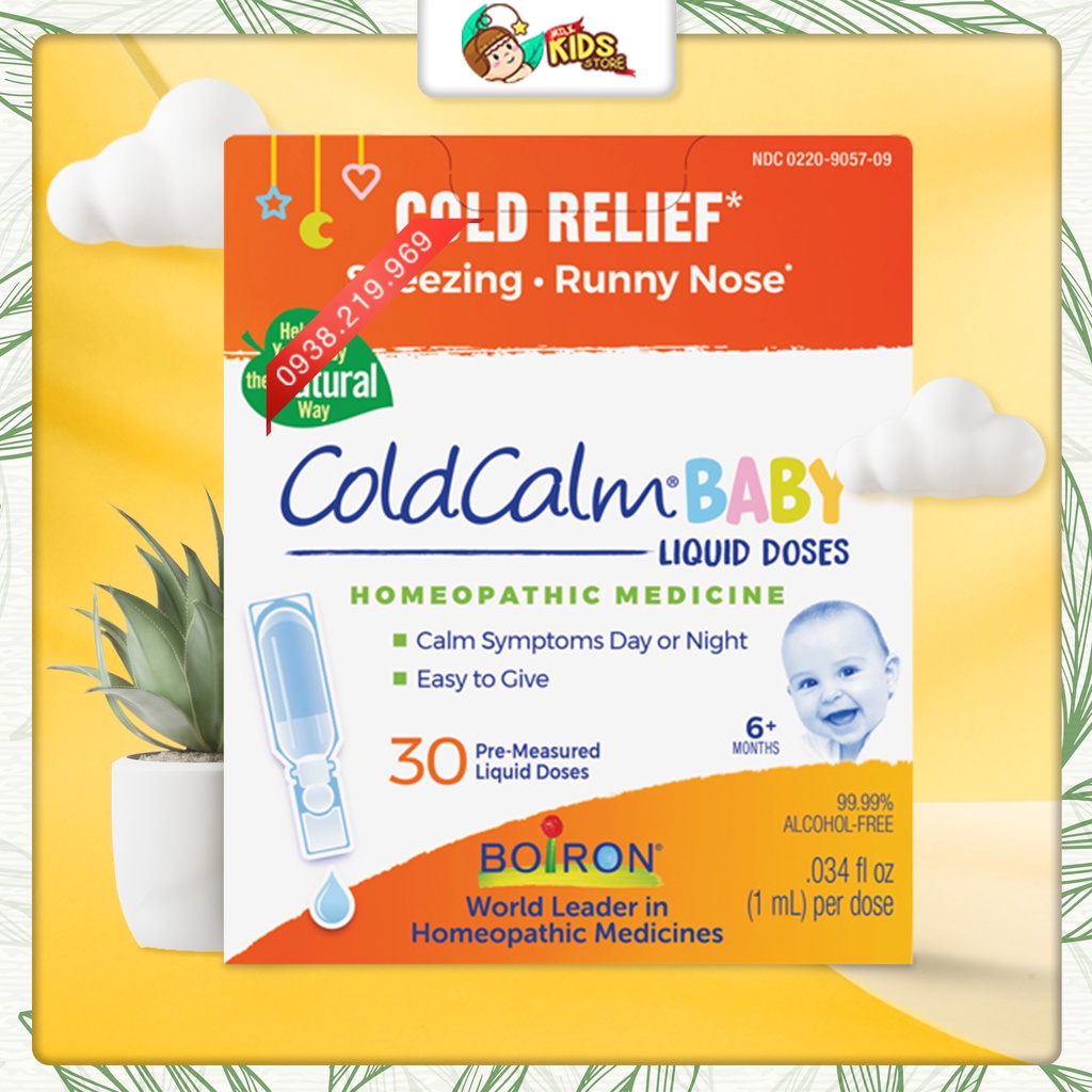 Muối uống vi lượng đồng căn Biozron ColdCalm cho bé 30 ống Mỹ