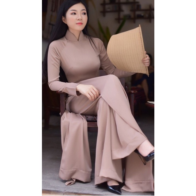 Áo dài lụa kèm quần đi chùa, đi chơi, đi làm