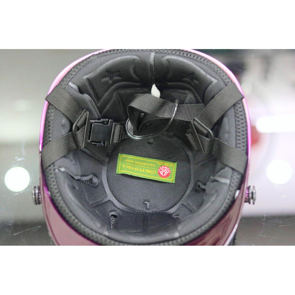 Mũ Bảo Hiểm Xe Máy 2 Sọc Victory./Bảo Hành 12 Tháng.