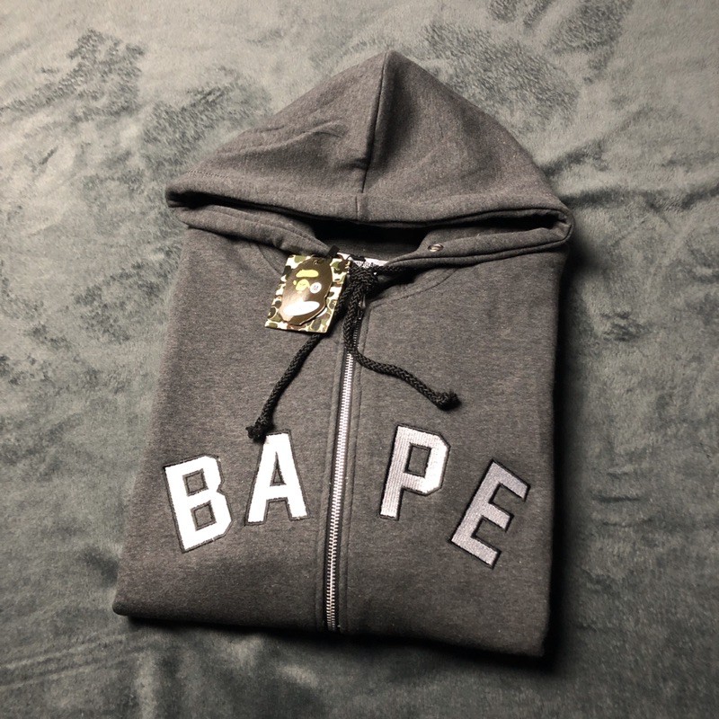 Áo Hoodie Bape - Gray Mirror Embroidery Font 1: 1