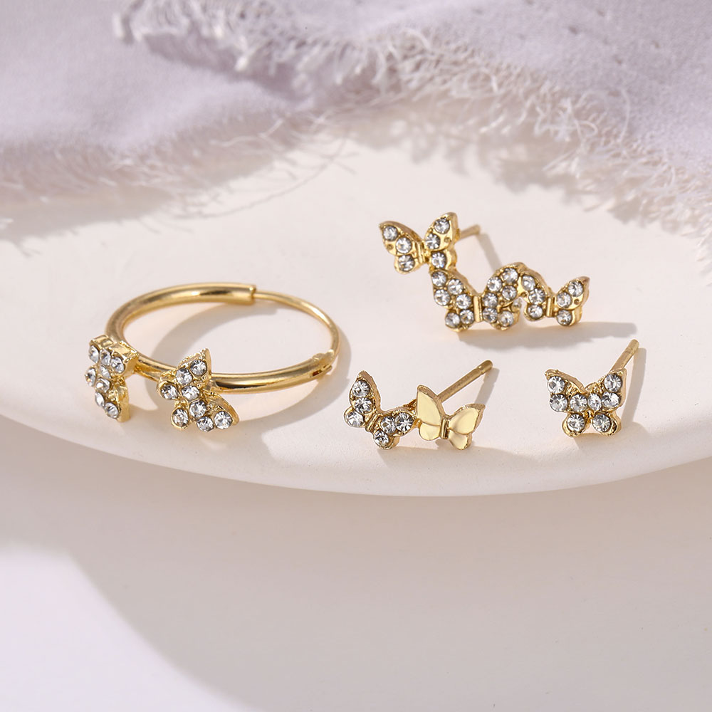 Set Hoa Tai Hình Bướm Phong Cách Hàn Quốc Cho Nữ