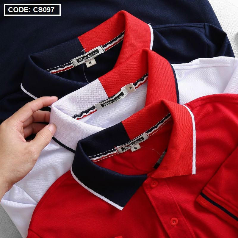 Áo thun nam cổ bẻ H cao cấp màu trắng, xanh đen, đỏ (size M ->XXL) 097 | BigBuy360 - bigbuy360.vn