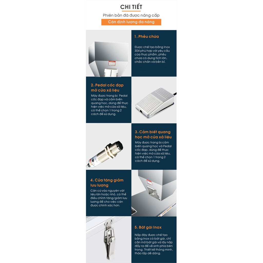 Cân định lượng 500g, máy định lượng bột hạt - Propack