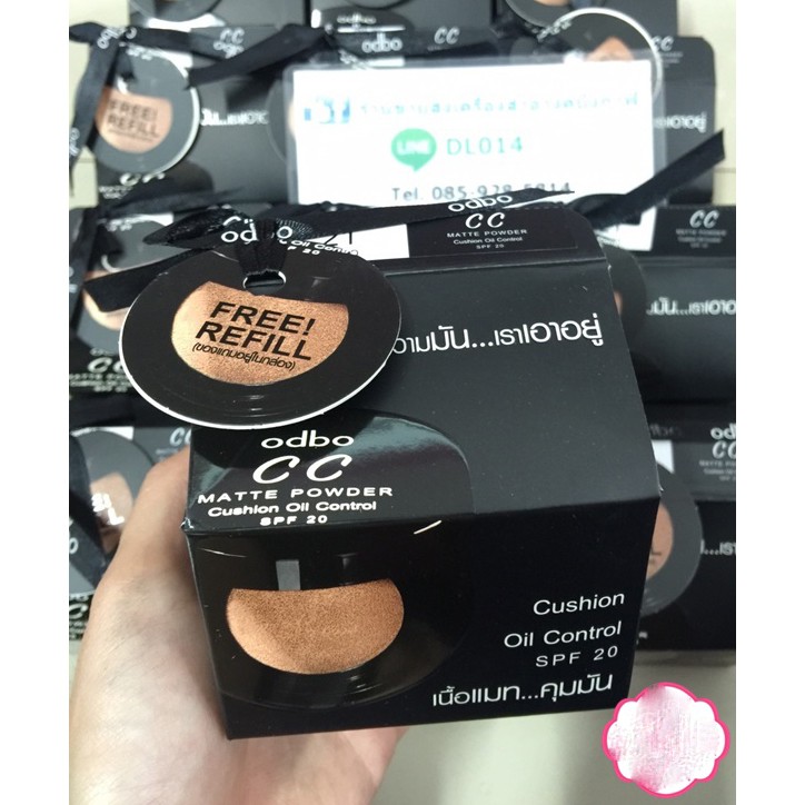 Phấn nước kiềm dầu CC Odbo Cushion Matte Powder Oil Control Thái Lan 14g - Kèm lõi 21.Tone trắng sáng