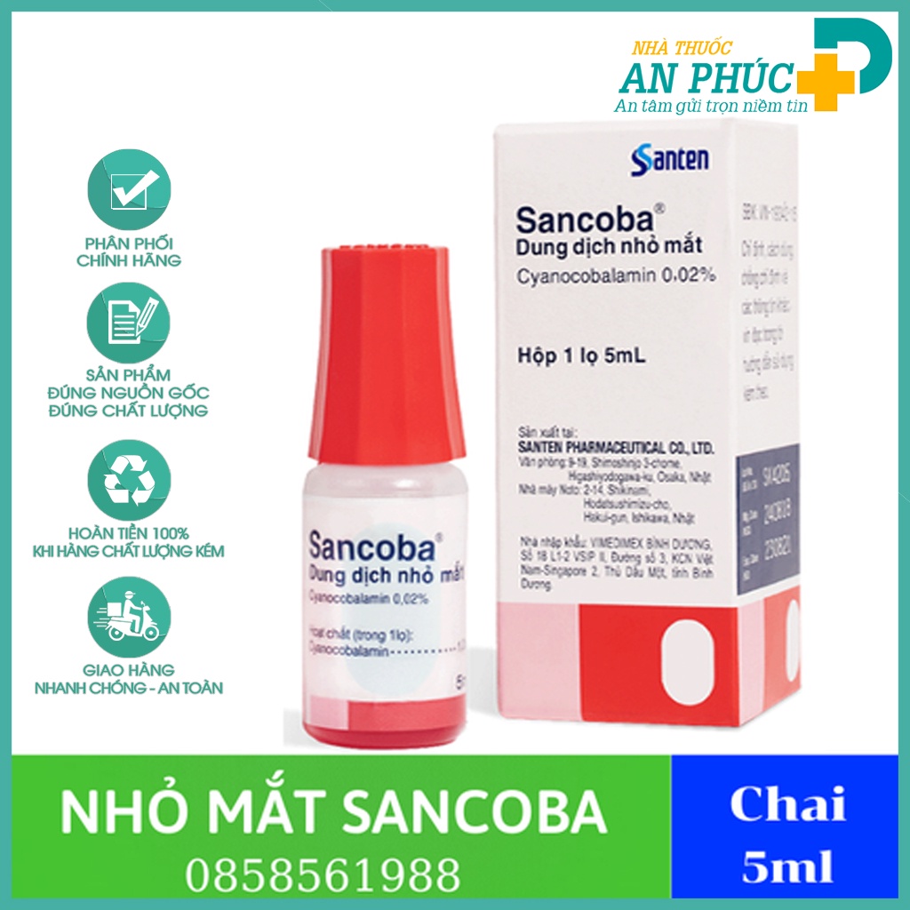 Nhỏ mắt sancoba - 5ml, Hỗ trợ phục hồi thị lực [Hàng Nhật Chính Hãng]