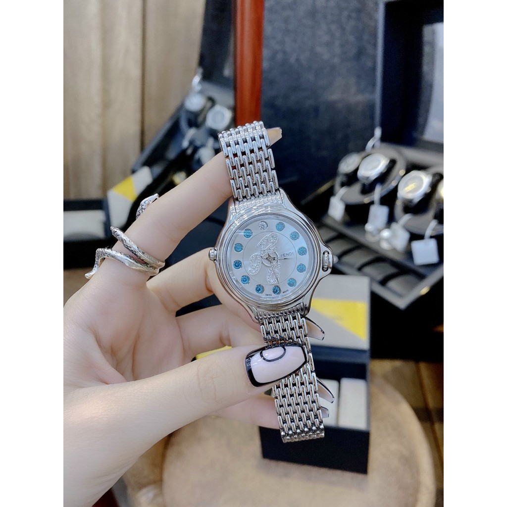 Đồng hồ nữ chính hãng FENDI, siêu phẩm đồng hồ, mặt đính đá quý sang chảnh, FULL BOX như hình, cực kỳ cao cấp