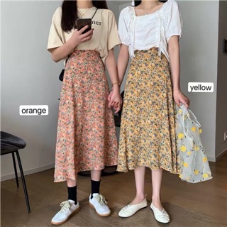 Chân váy midi hoa nhí vintage Ulzzang style🌻 CV6655 Hàng Quảng Châu