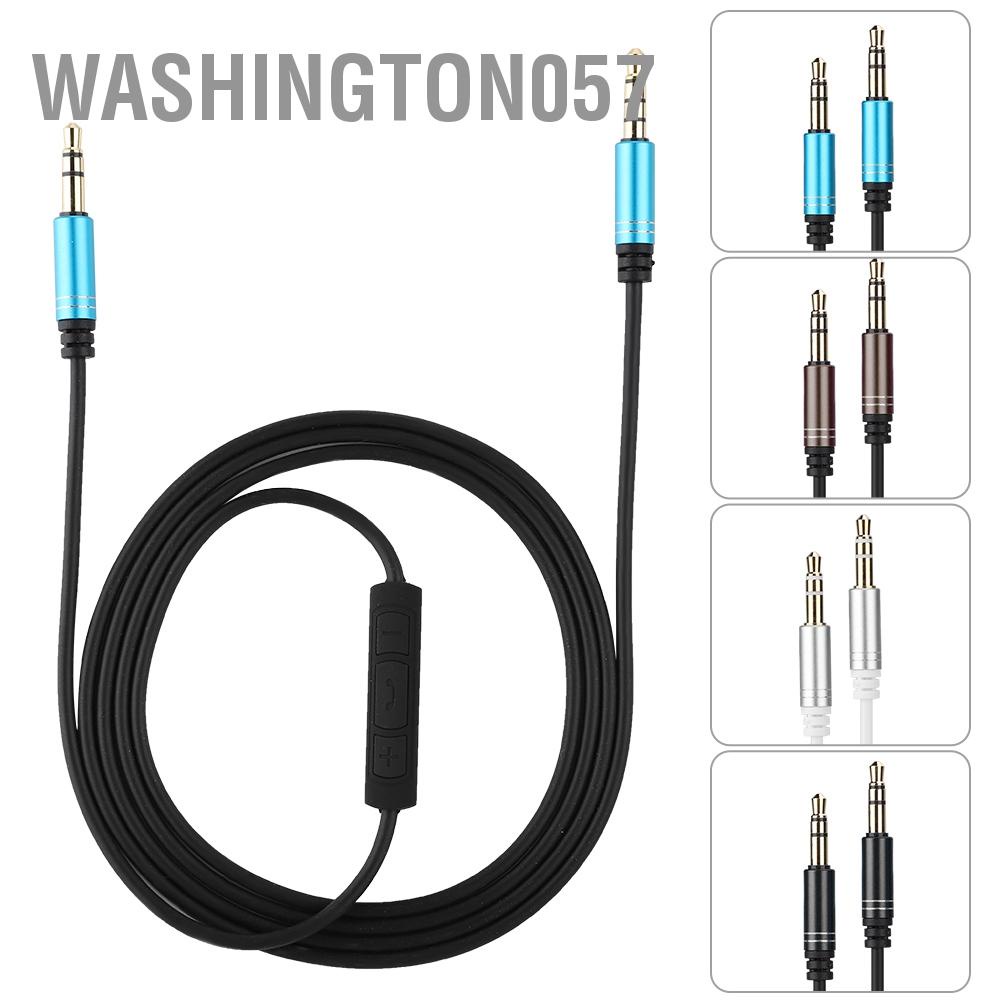 Washington057 Car 3.5mm AUX Cable With Microphone Volume Control Audio