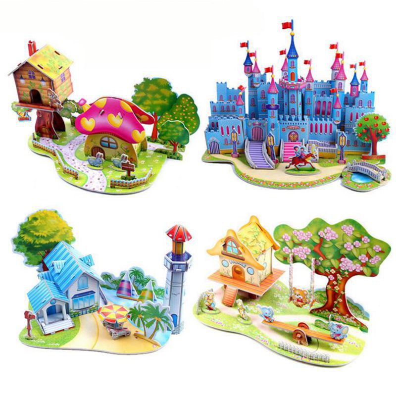Bộ đồ chơi lâu đài EVA 3D dễ thương cho bé