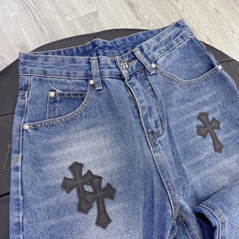 Quần Jeans Chrom Heart ống suông, Quần jeans CH Sơn Tùng