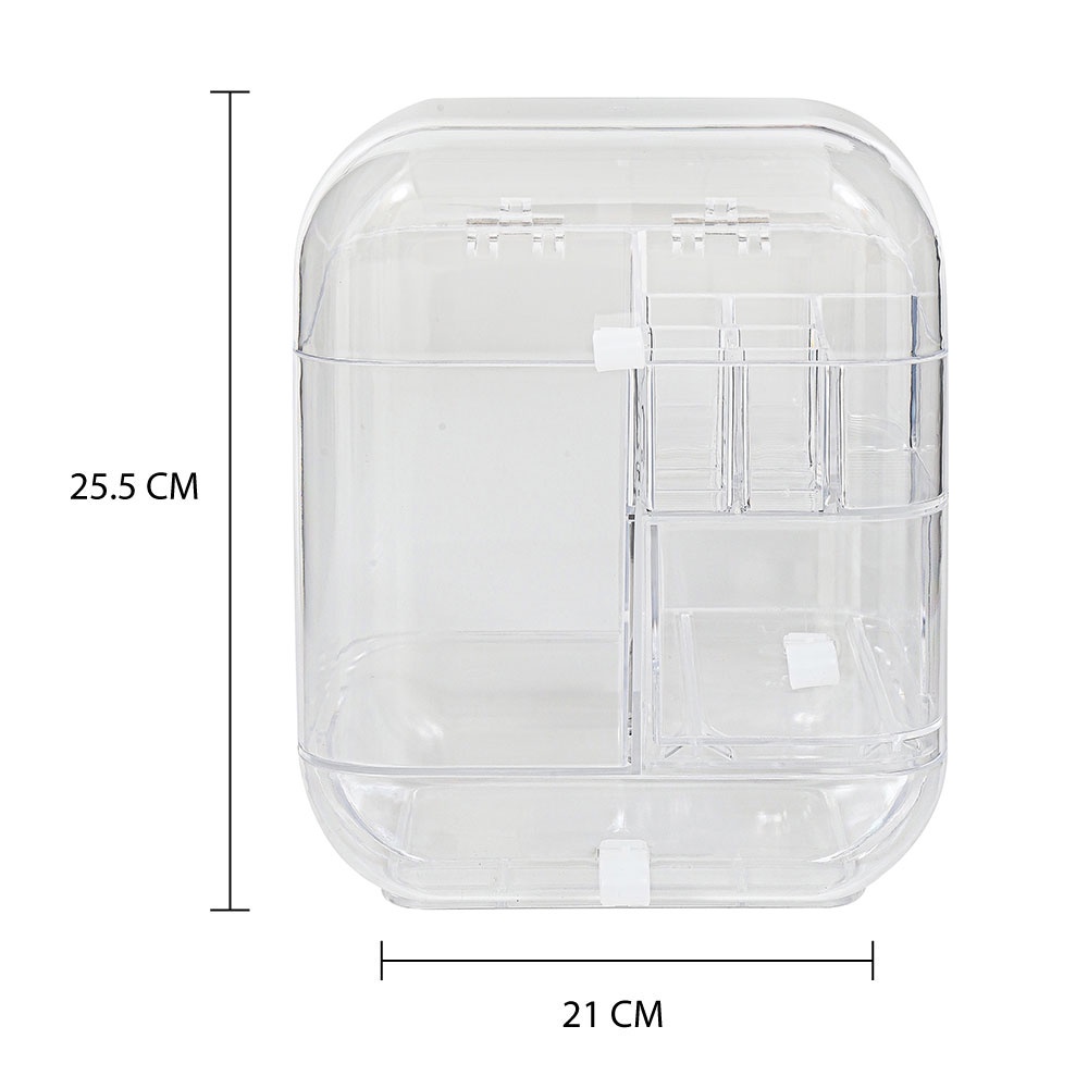 HomeBase STACKO Hộp đựng đồ trang điểm bằng nhựa trong STACKO W21xH25.5xD16cm