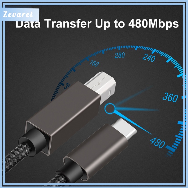 Dây Cáp Máy In Zevaret Type-c Sang Usb B 2.0 1.5m / 2m