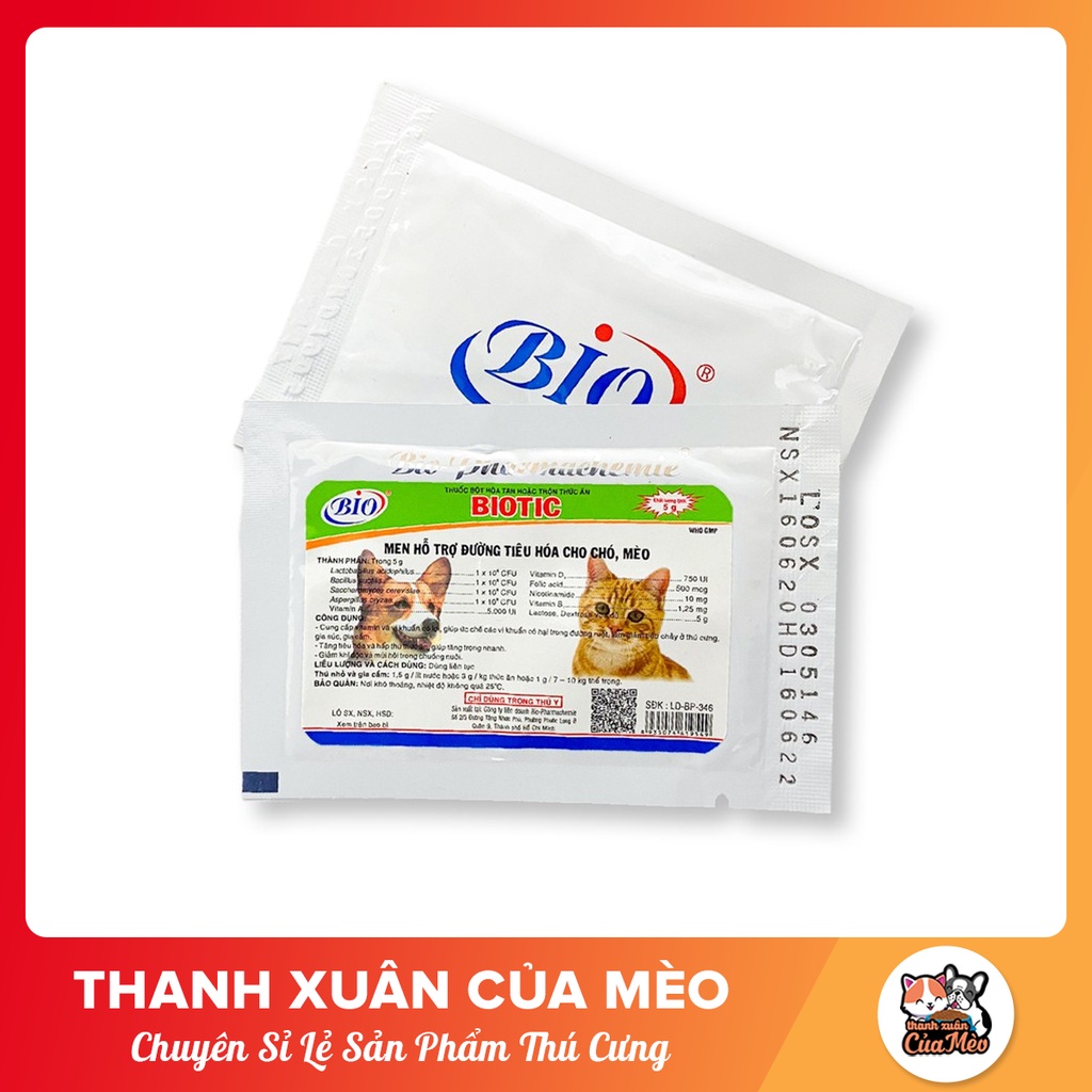 MEN TIÊU HÓA BIO DÀNH CHO CÚN VÀ MÈO - 5Gram