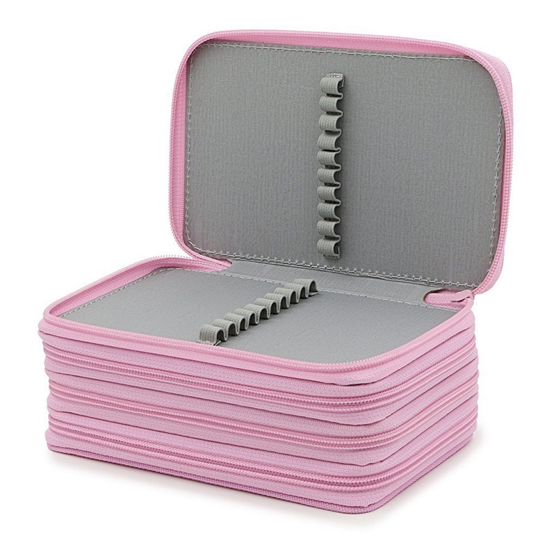 Túi Đựng Bút Chì 32 52 72 Ngăn Dung Tích Lớn Đa Năng Bằng Vải Oxford Màu Trơn Dành Cho Học Sinh