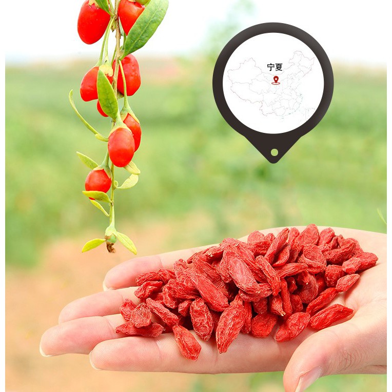 (Chính hãng Ninh Hạ kỷ tử THƯỢNG HẠNG) Câu kỷ tử đỏ túi 250g- pha trà, ngâm rượu, hầm canh