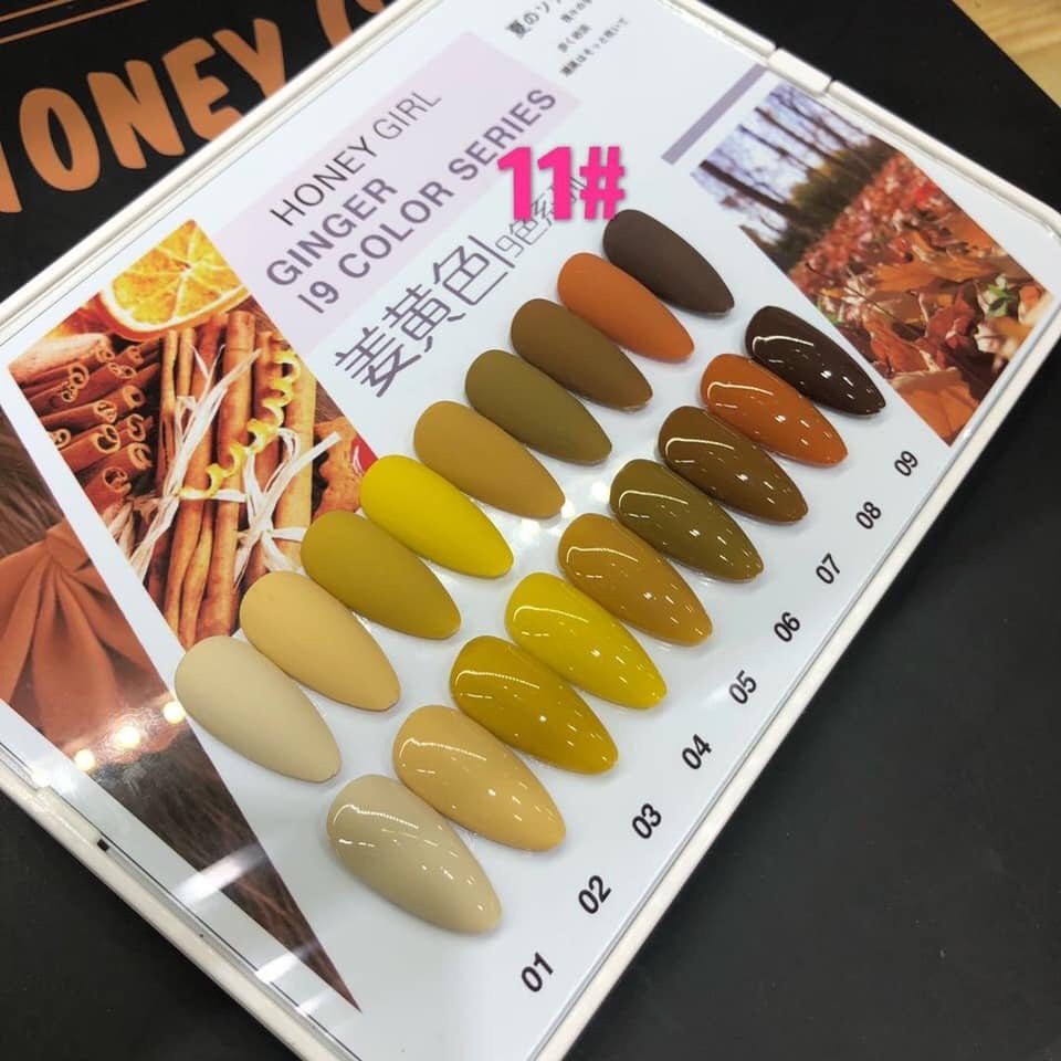 Set sơn 9 chai honey gir ( neon, vàng mùa thu, xanh bơ, hồng,  xanh bạc hà)