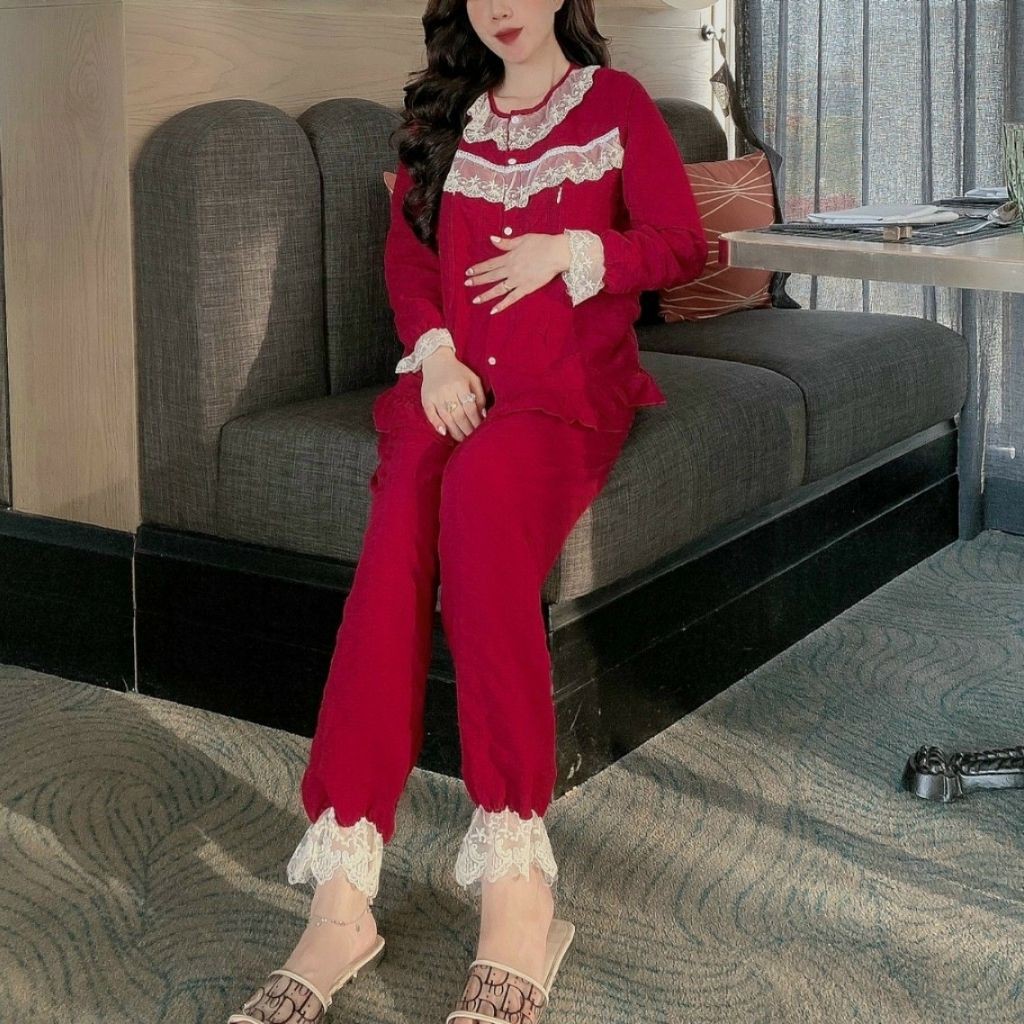 Bộ đồ bầu dài tay M191 chất đũi hàn freesize từ 45 đến 75kg