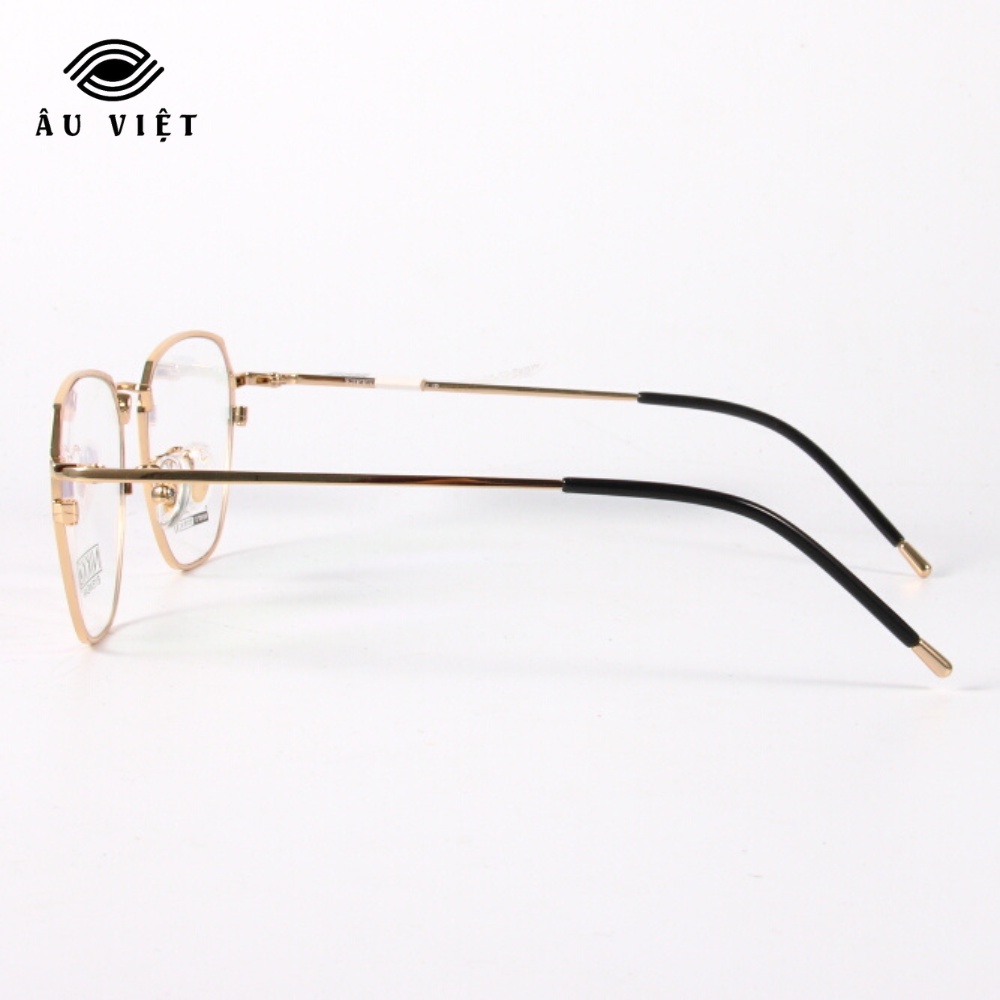 Gọng kính nam nữ unisex kim loại titanium dáng vuông Nikko N-3167 màu vàng viền đen Full box