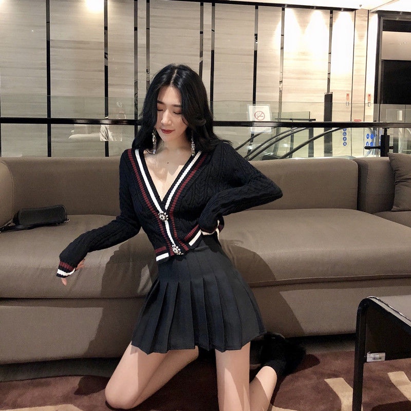 Áo Khoác cardigan Dệt Kim Dáng Ngắn Phong Cách Hàn Quốc Thời Trang Cho Nữ