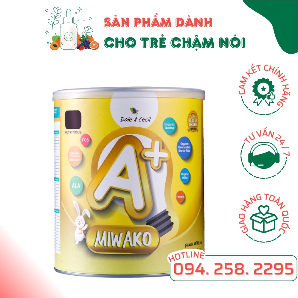 Sữa thực vật hữu cơ ⚡ CAM KẾT HÀNG CHUẨN ⚡ Sữa hạt hữu cơ Miwako A+ vani 700g giúp bé ngủ ngon, kiểm soát cảm xúc tốt