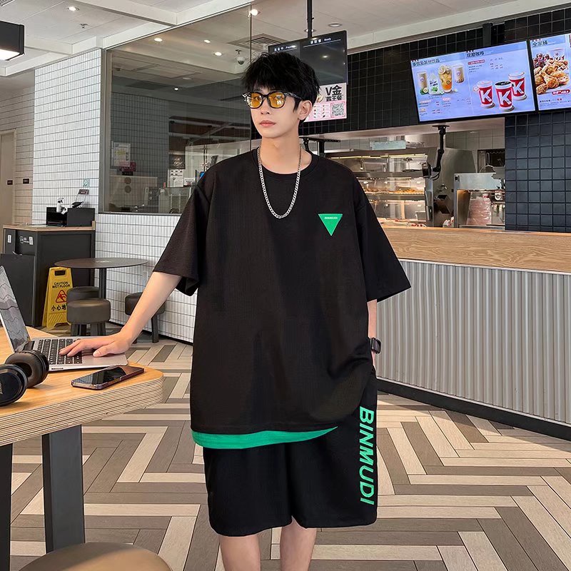 Bộ Đồ Nam Hai Mảnh Áo Tay Ngắn Quần Ngắn Màu Trơn Có Dây Rút Thời Trang Dành Cho Cặp Đôi Bigsize Form Rộng đồ bộ thể thao nữ
