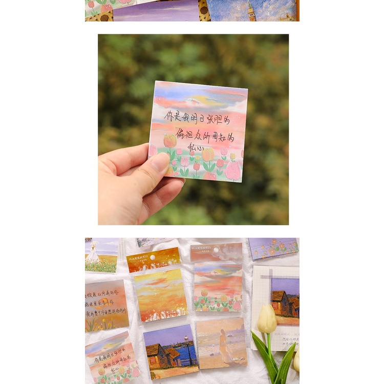 Giấy Dán Ghi Chú In Hình Phong Cảnh Dễ Thương