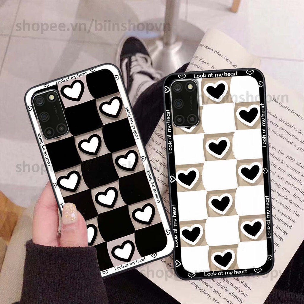 Ốp Oppo A52 / A92 caro trái tim nhiều màu sắc, đầy cá tính, khẳng định phong cách