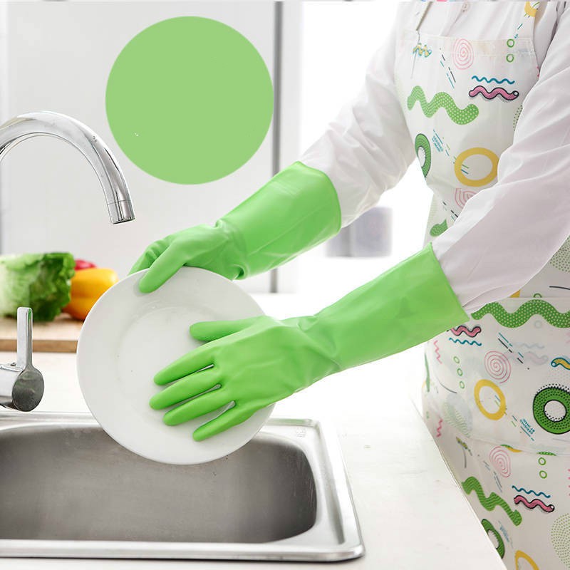 ☏℡☜【5 đôi găng tay nội trợ thông minh] nhà bếp làm sạch, rửa chén, mỏng và ngắn, không thấm nước bền