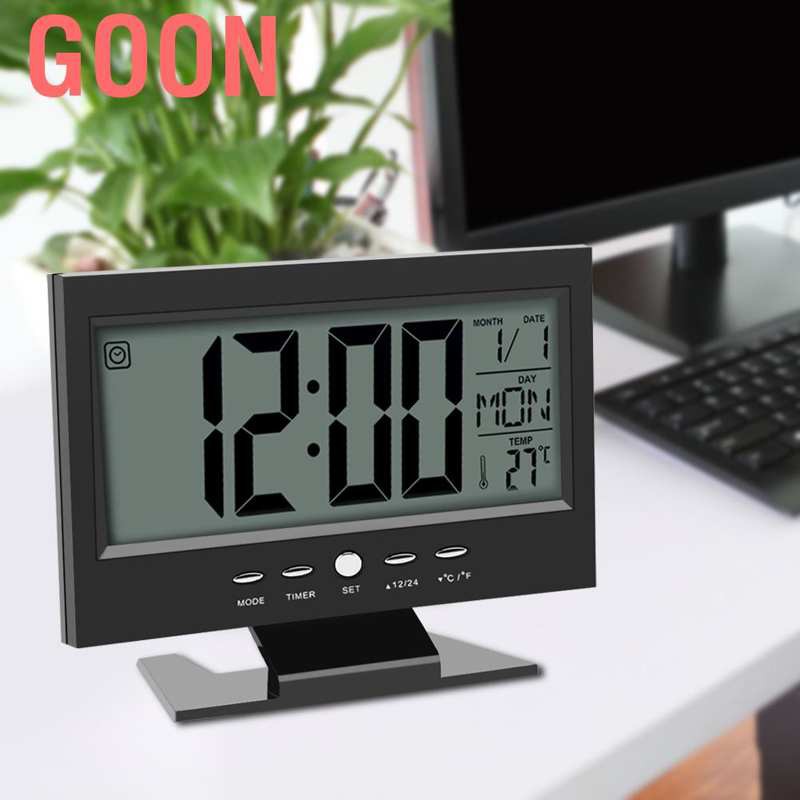 GOON SENSOR Đồng Hồ Báo Thức Điện Tử Màn Hình Lcd Hiển Thị Nhiệt Độ