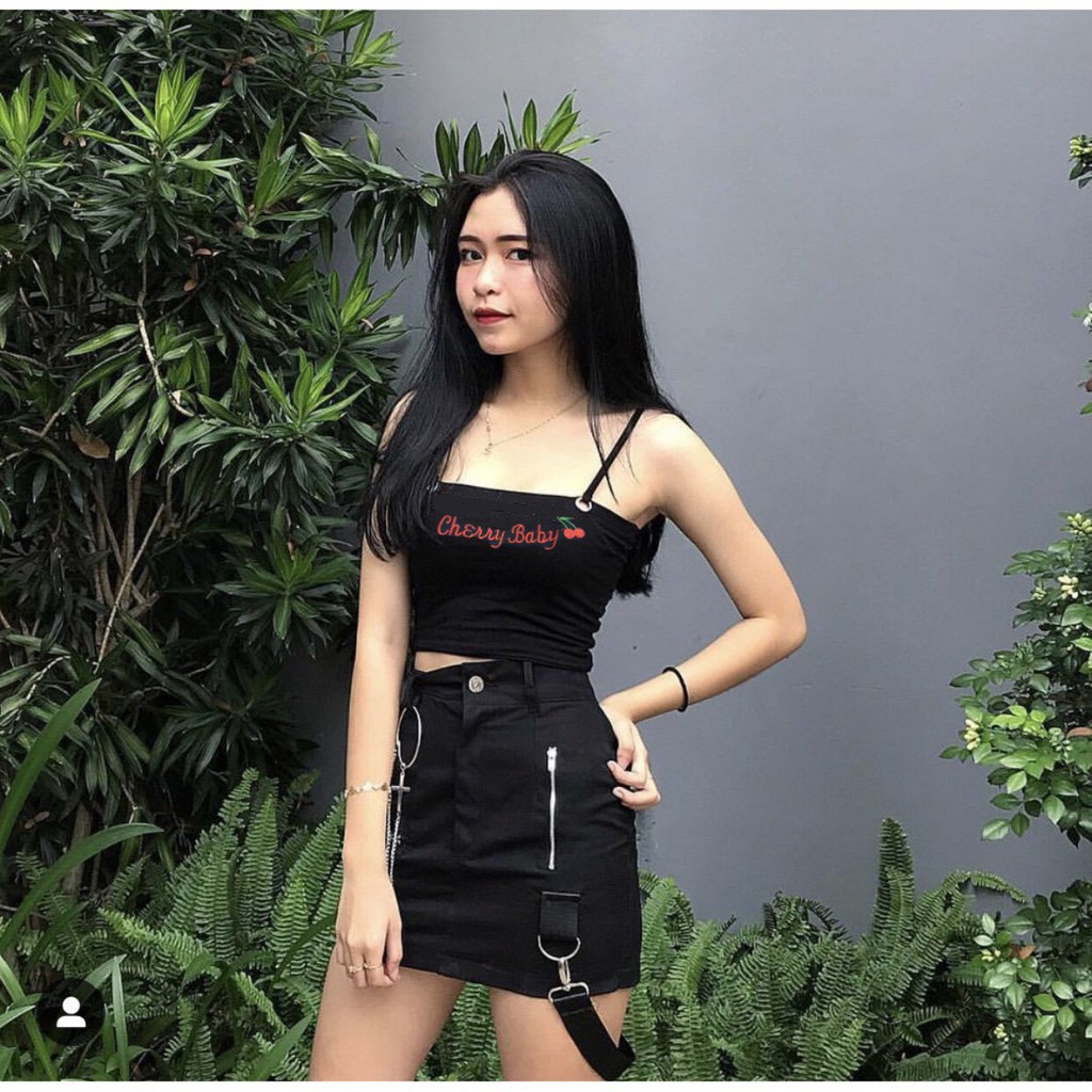 Áo 2 dây khoen Cherry baby cute xinh xắn