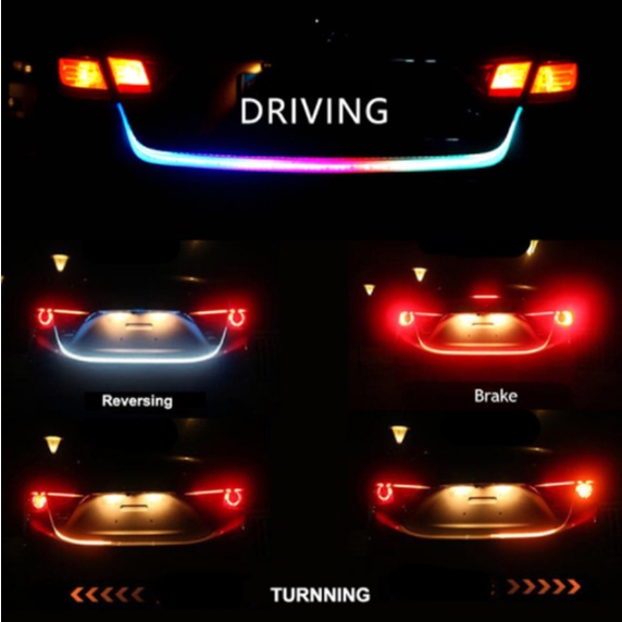 Dây Đèn LED Cảnh Báo 1.2M 1.5M 4- 12V Đa Năng Gắn Đuôi Xe Hơi
